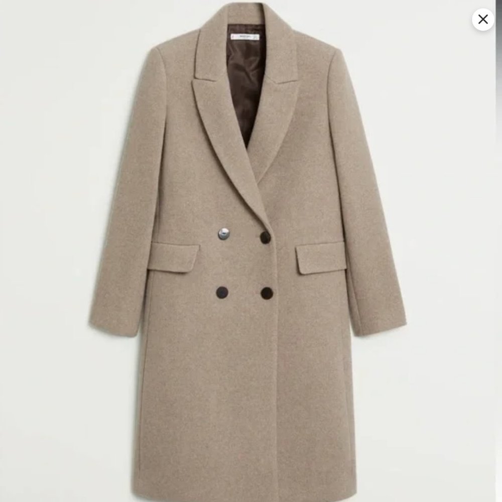 Mango Beige Wool Coat NWT XS